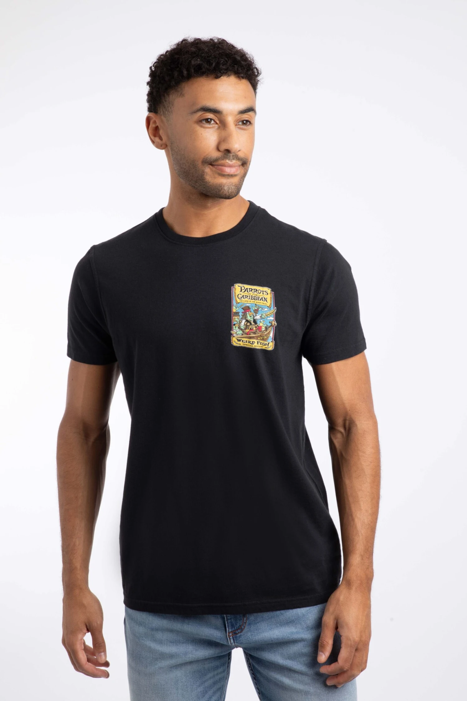 Parrots Of The Caribbean Back Print Artist T-Shirt Black 7 Parrots Of The Caribbean Back Print Artist T-Shirt Black - Image 5