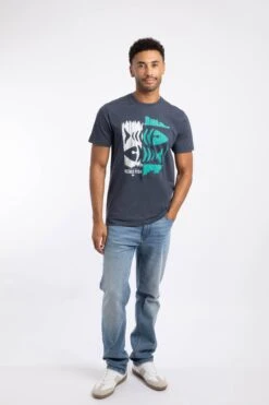 Double Fish Front Print Graphic T-Shirt Navy 11 Double Fish Front Print Graphic T-Shirt Navy -Everyday Luxe 125489