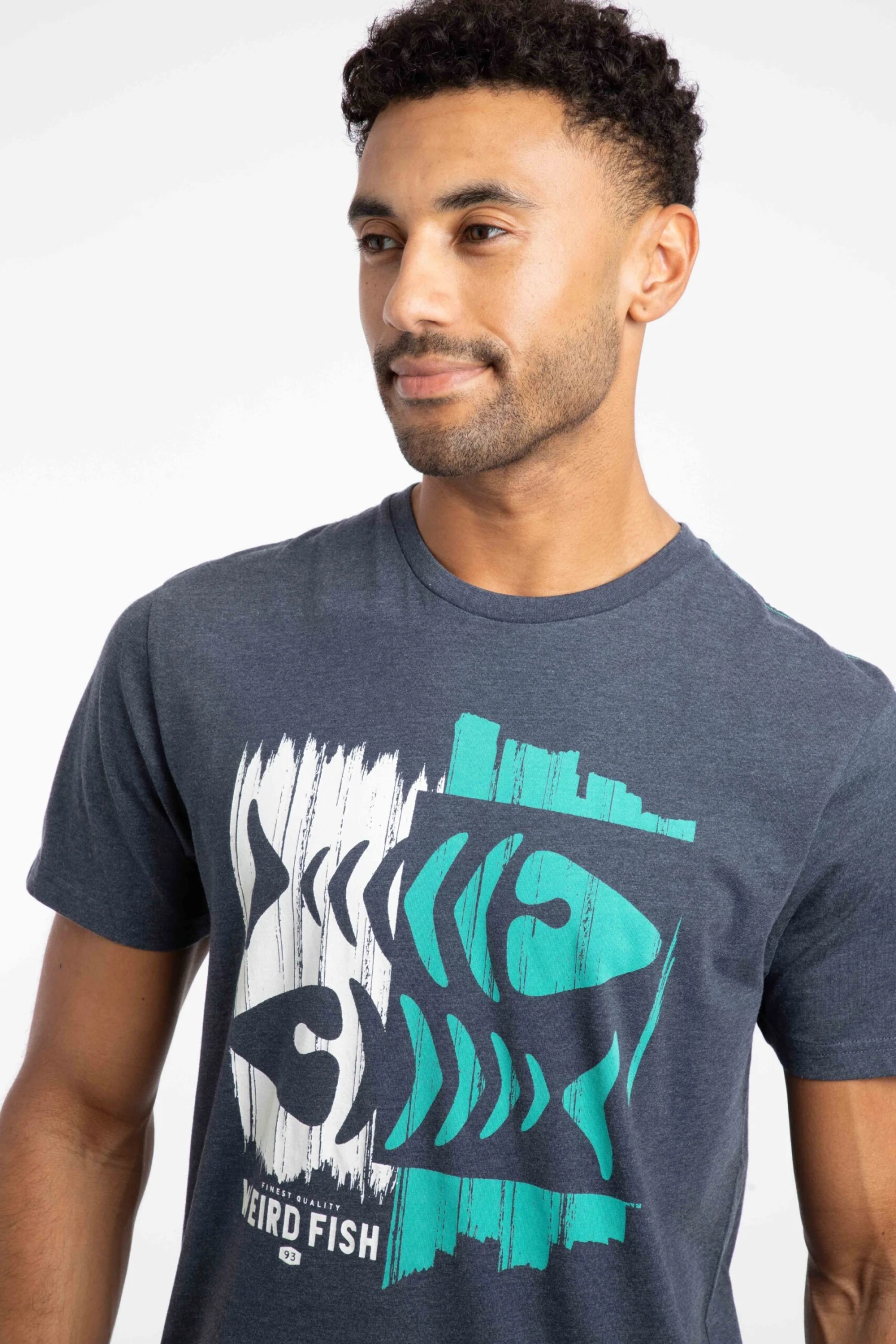 Double Fish Front Print Graphic T-Shirt Navy 7 Double Fish Front Print Graphic T-Shirt Navy - Image 5