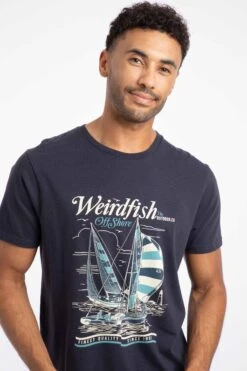 Off Shore Front Print Graphic T-Shirt Midnight -Everyday Luxe 125531