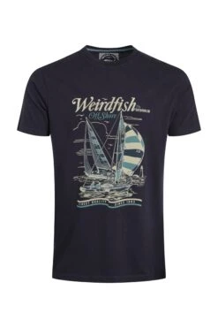 Off Shore Front Print Graphic T-Shirt Midnight -Everyday Luxe 125532