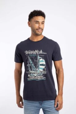 Off Shore Front Print Graphic T-Shirt Midnight -Everyday Luxe 125535