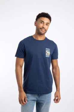 Only Fowls And Hawkses Back Print Artist T-Shirt Dark Blue -Everyday Luxe 125585
