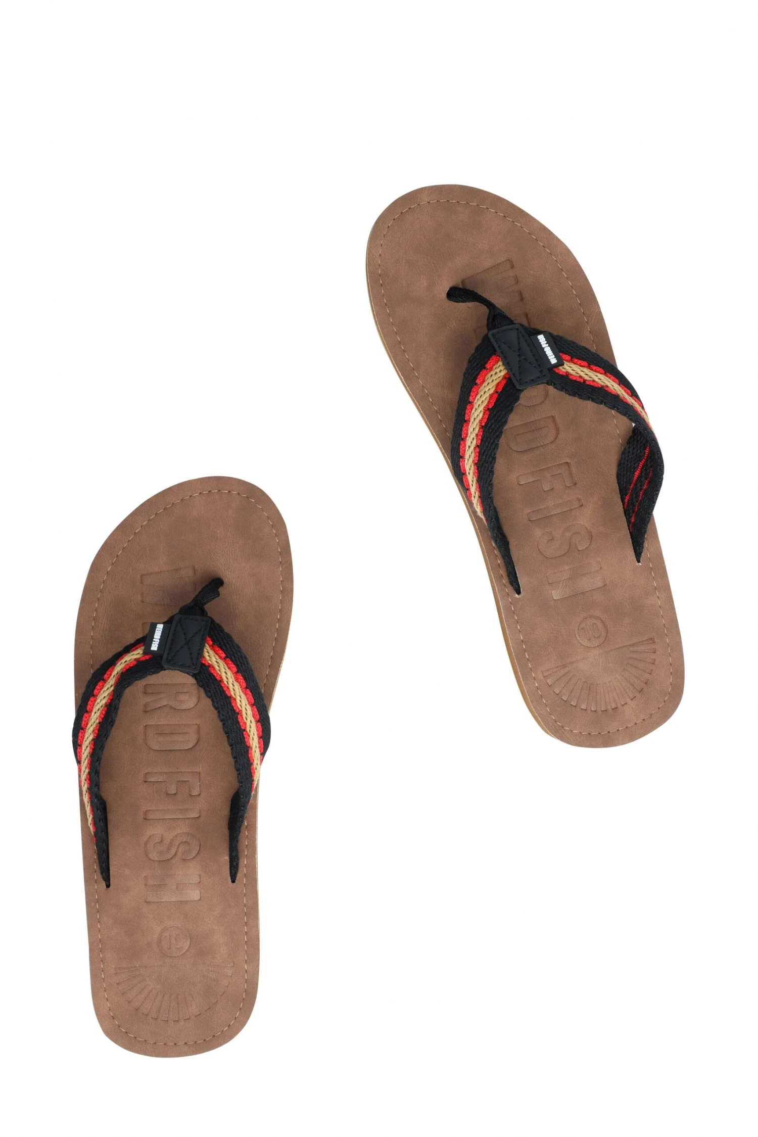 Malham Leather Look Flip Flops Caramel 4 Malham Leather Look Flip Flops Caramel - Image 2