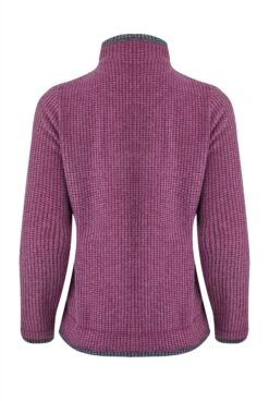 Ariana Full Zip Grid Fleece Purple Wine -Everyday Luxe 125749