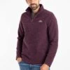 Errill 1/4 Zip Textured Fleece Aubergine -Everyday Luxe 126139