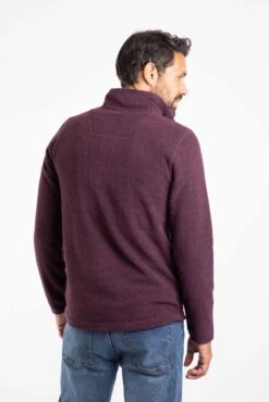 Errill 1/4 Zip Textured Fleece Aubergine -Everyday Luxe 126141
