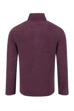 Errill 1/4 Zip Textured Fleece Aubergine -Everyday Luxe 126144