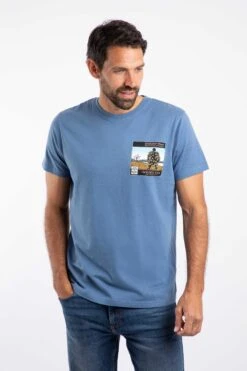 Shrimp Floyd Back Print Artist T-Shirt Mid Blue 10 Shrimp Floyd Back Print Artist T-Shirt Mid Blue -Everyday Luxe 126554