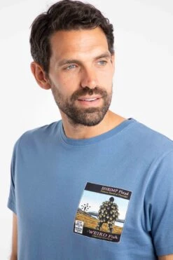 Shrimp Floyd Back Print Artist T-Shirt Mid Blue 12 Shrimp Floyd Back Print Artist T-Shirt Mid Blue -Everyday Luxe 126556