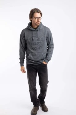 Perranporth Embossed Grindle Hoodie Black -Everyday Luxe 126567