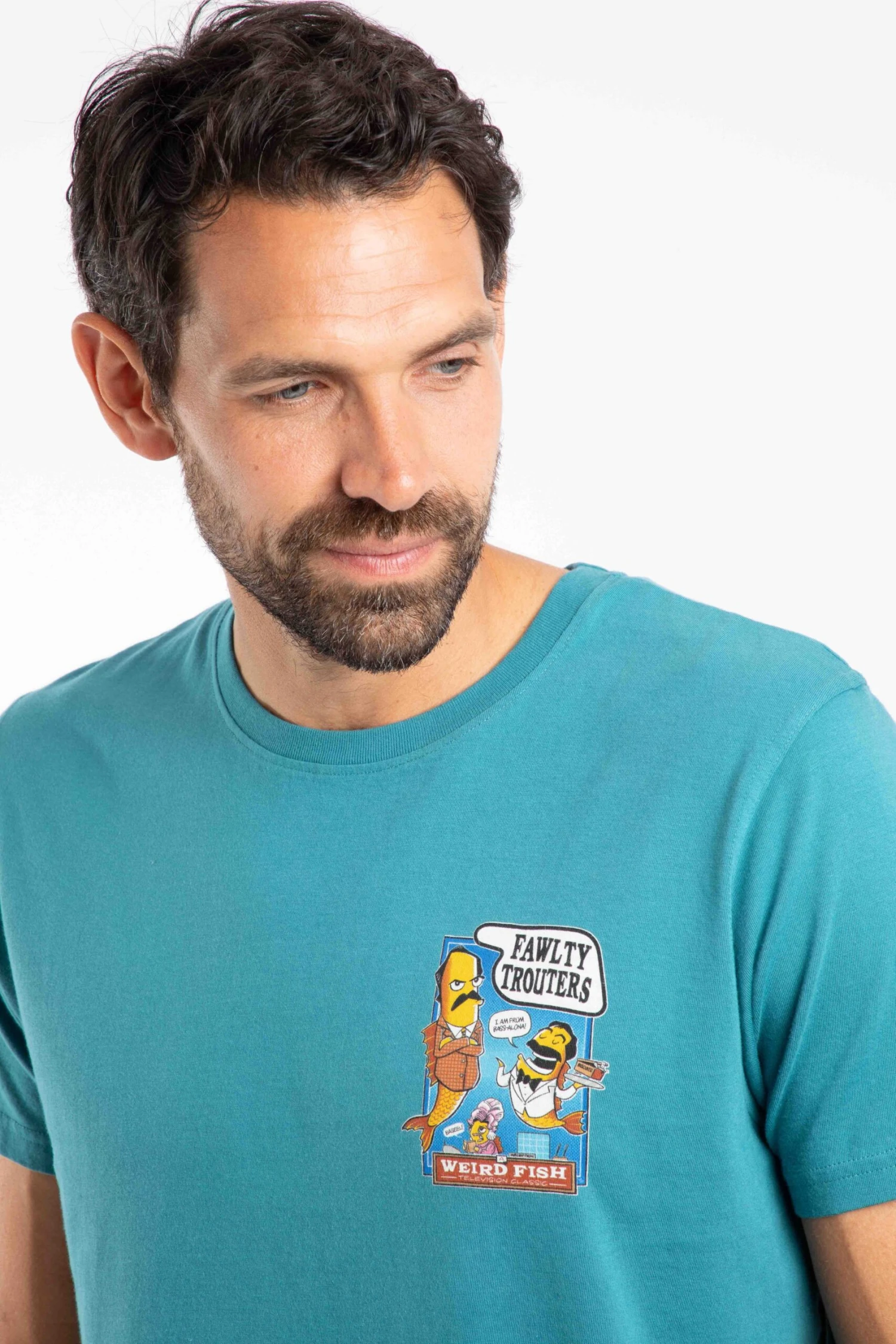 Fawlty Trouters Back Print Artist T-Shirt Deep Teal 3 Fawlty Trouters Back Print Artist T-Shirt Deep Teal