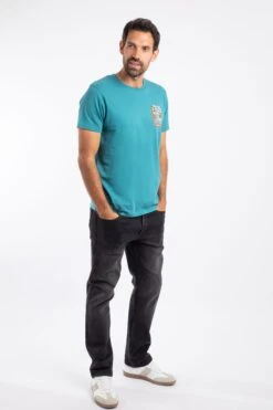 Fawlty Trouters Back Print Artist T-Shirt Deep Teal 11 Fawlty Trouters Back Print Artist T-Shirt Deep Teal -Everyday Luxe 126631