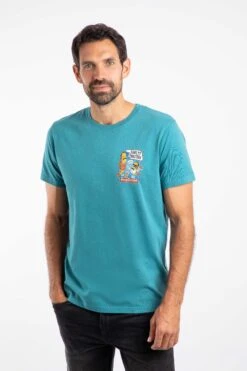 Fawlty Trouters Back Print Artist T-Shirt Deep Teal 12 Fawlty Trouters Back Print Artist T-Shirt Deep Teal -Everyday Luxe 126632