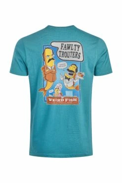 Fawlty Trouters Back Print Artist T-Shirt Deep Teal 13 Fawlty Trouters Back Print Artist T-Shirt Deep Teal -Everyday Luxe 126633
