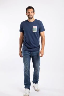 Hey Teacher Back Print Artist T-Shirt Dark Blue -Everyday Luxe 126728