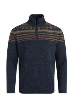 Larner 1/4 Zip Fair Isle Jumper Midnight 10 Larner 1/4 Zip Fair Isle Jumper Midnight -Everyday Luxe 126800