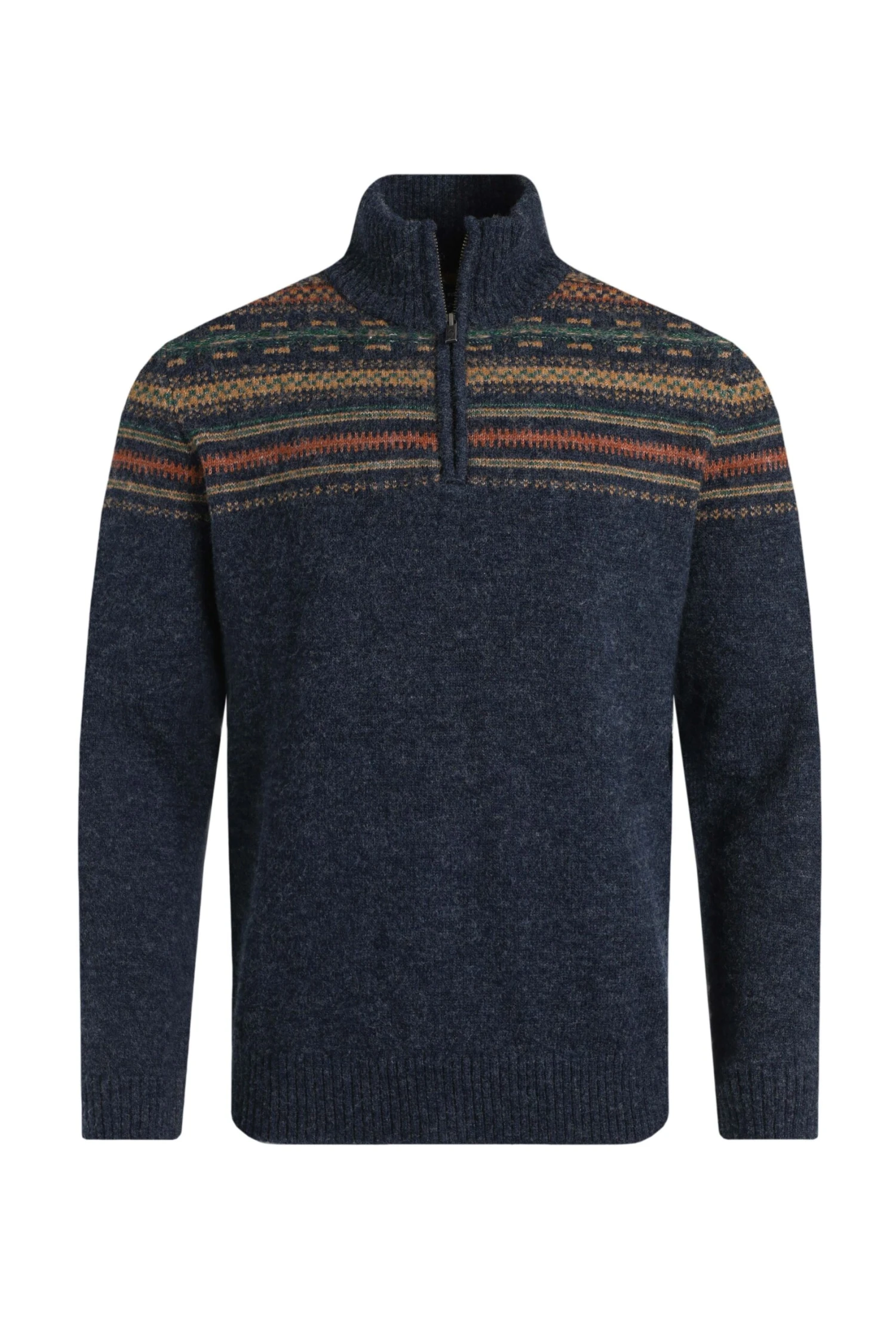 Larner 1/4 Zip Fair Isle Jumper Midnight 4 Larner 1/4 Zip Fair Isle Jumper Midnight - Image 2