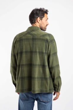 Darrow Printed Fleece Shirt Winter Green -Everyday Luxe 126965