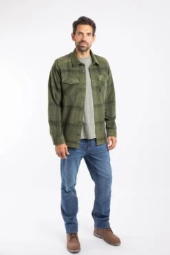 Darrow Printed Fleece Shirt Winter Green -Everyday Luxe 126966