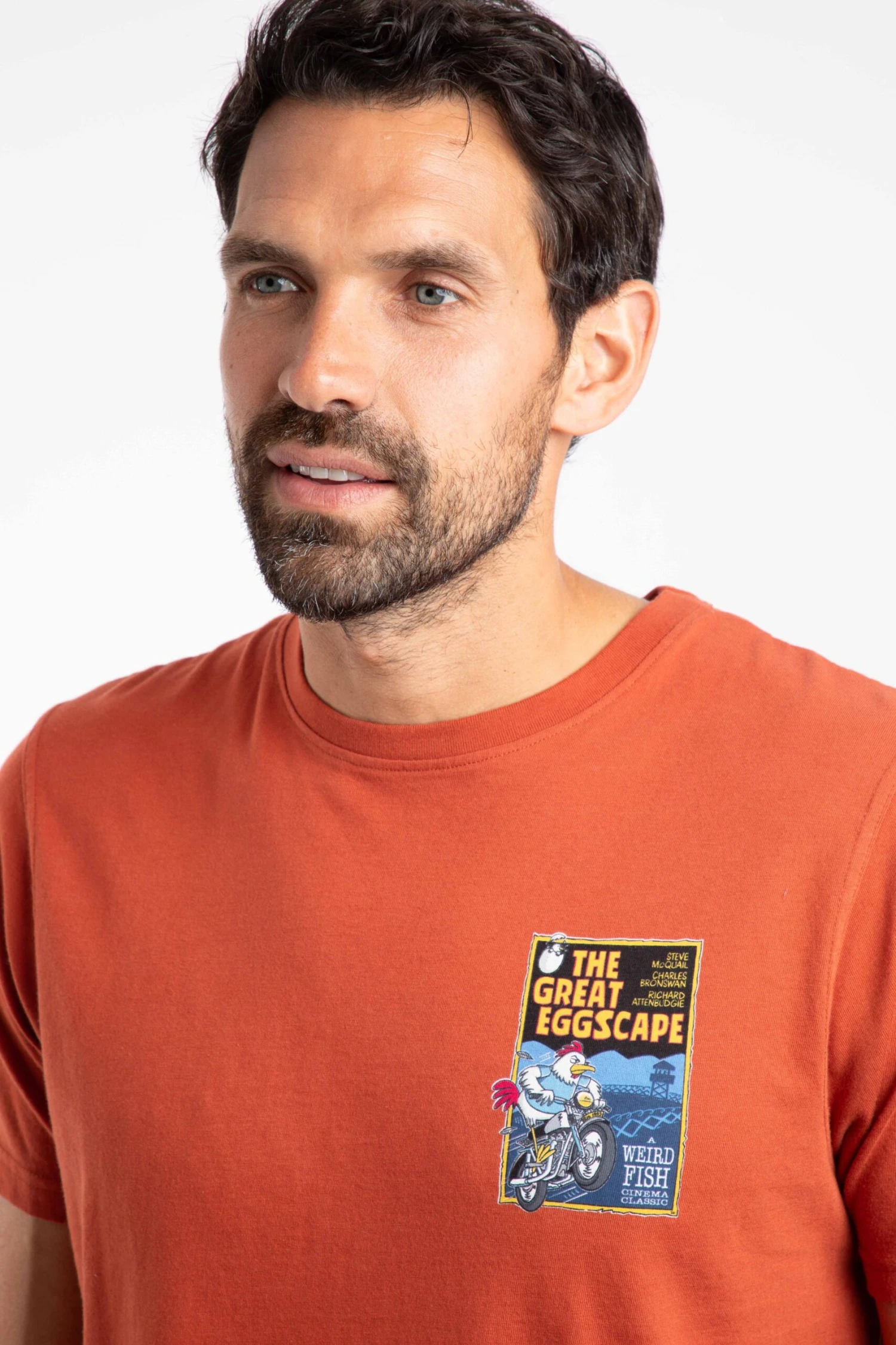 The Great Eggscape Back Print Artist T-Shirt Rust Leaves 3 The Great Eggscape Back Print Artist T-Shirt Rust Leaves