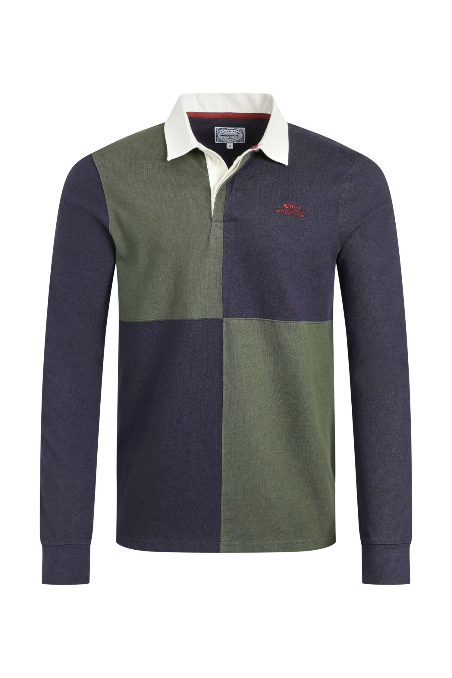 Lyon Organic Cotton Colour Block Rugby Shirt Deep Lichen Green 5 Lyon Organic Cotton Colour Block Rugby Shirt Deep Lichen Green - Image 3