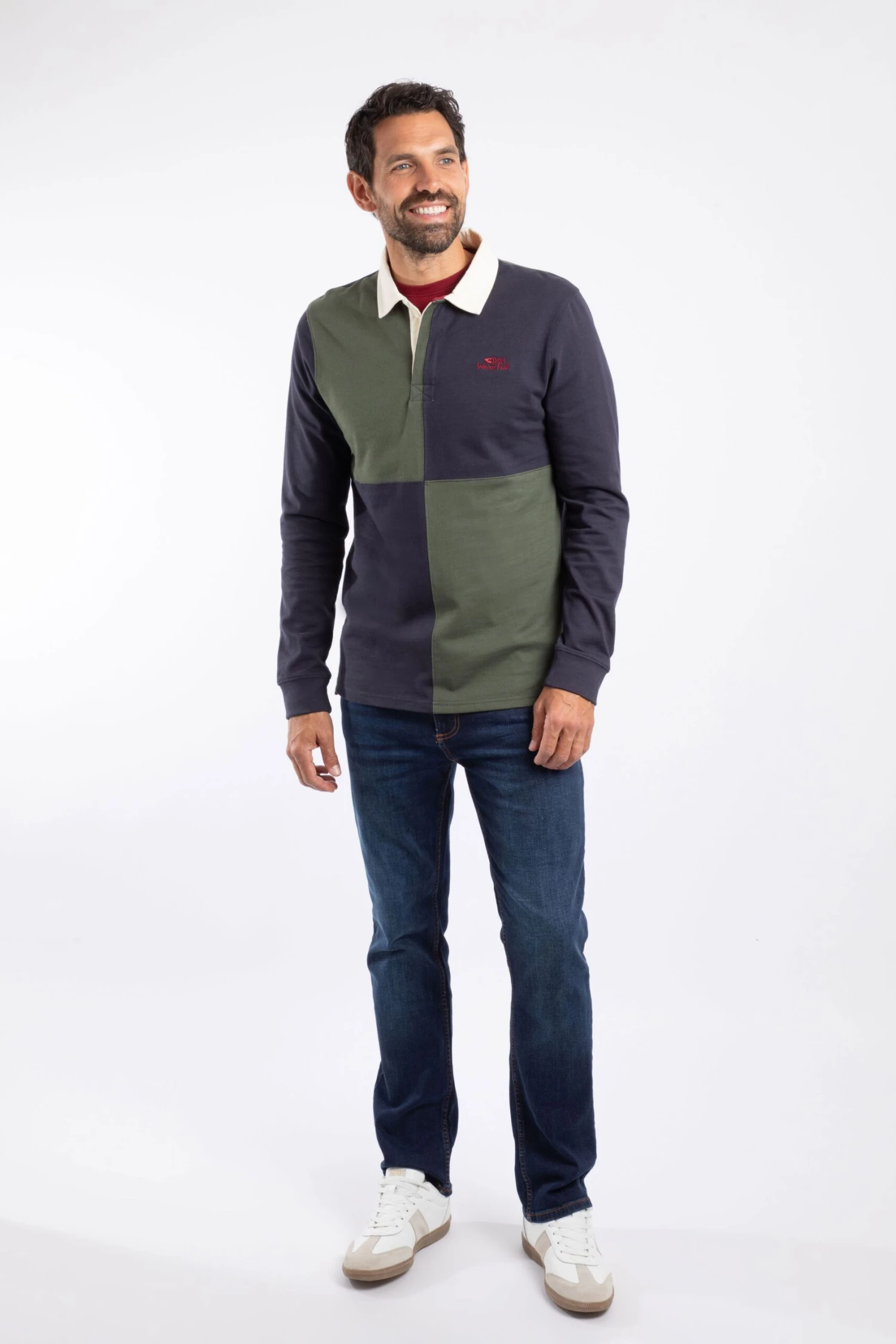 Lyon Organic Cotton Colour Block Rugby Shirt Deep Lichen Green 7 Lyon Organic Cotton Colour Block Rugby Shirt Deep Lichen Green - Image 5