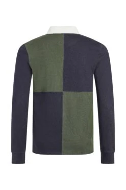 Lyon Organic Cotton Colour Block Rugby Shirt Deep Lichen Green 16 Lyon Organic Cotton Colour Block Rugby Shirt Deep Lichen Green -Everyday Luxe 127131