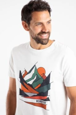 Aspect Mountains Front Print Graphic T-Shirt Dusty White -Everyday Luxe 127160