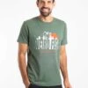 Into The Wild Front Print Graphic T-Shirt Army Green -Everyday Luxe 127184