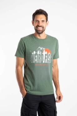 Into The Wild Front Print Graphic T-Shirt Army Green