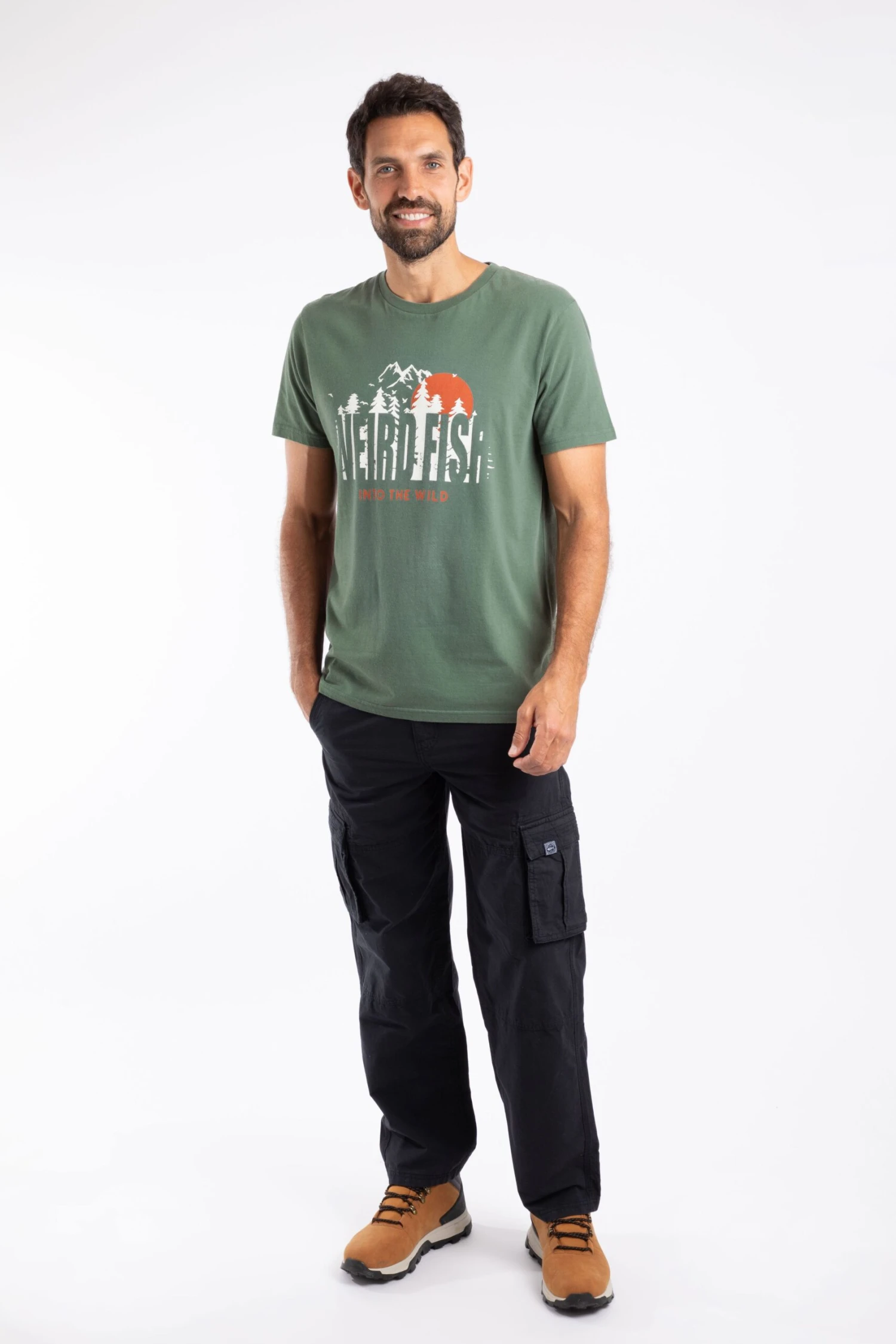 Into The Wild Front Print Graphic T-Shirt Army Green 6 Into The Wild Front Print Graphic T-Shirt Army Green - Image 4