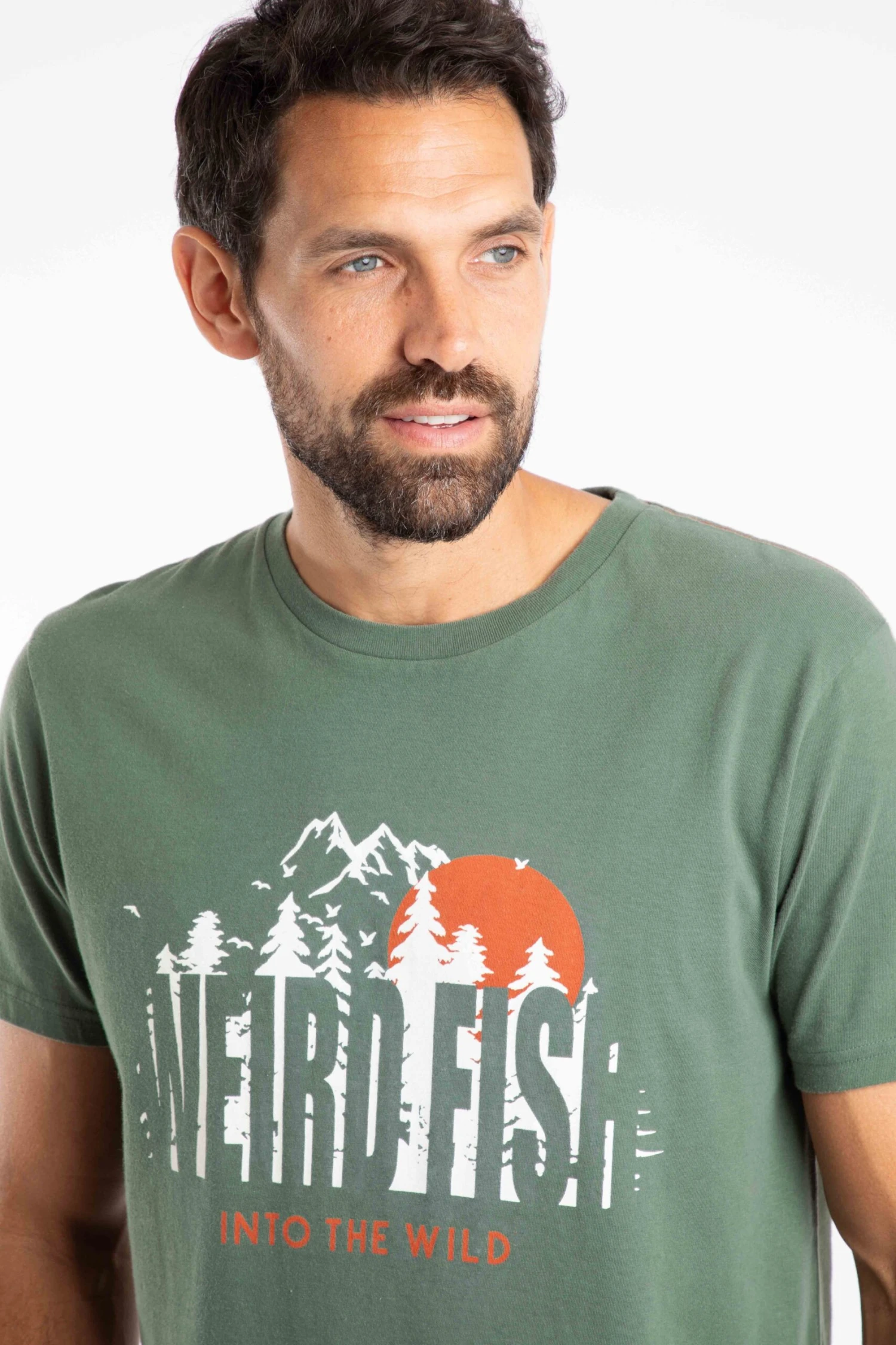 Into The Wild Front Print Graphic T-Shirt Army Green 7 Into The Wild Front Print Graphic T-Shirt Army Green - Image 5