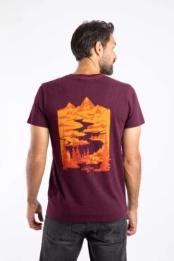 Mountain Valley Back Print Graphic T-Shirt Aubergine -Everyday Luxe 127200