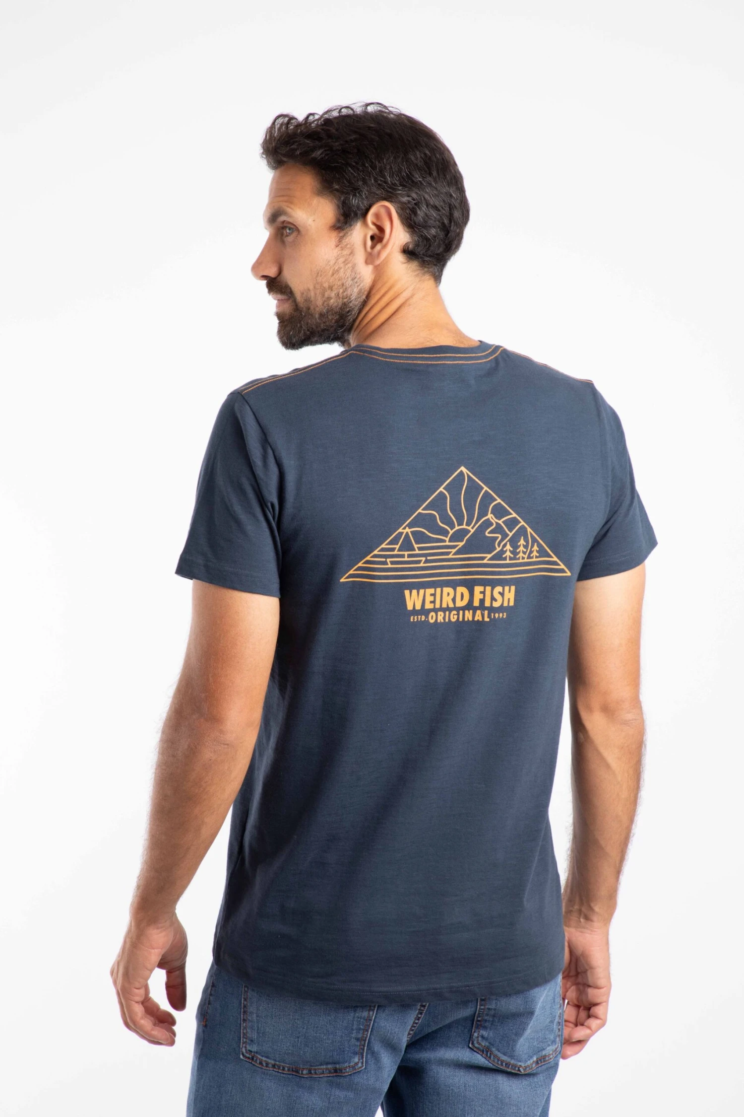 Pyramid View Back Print Graphic T-Shirt Navy 5 Pyramid View Back Print Graphic T-Shirt Navy - Image 3
