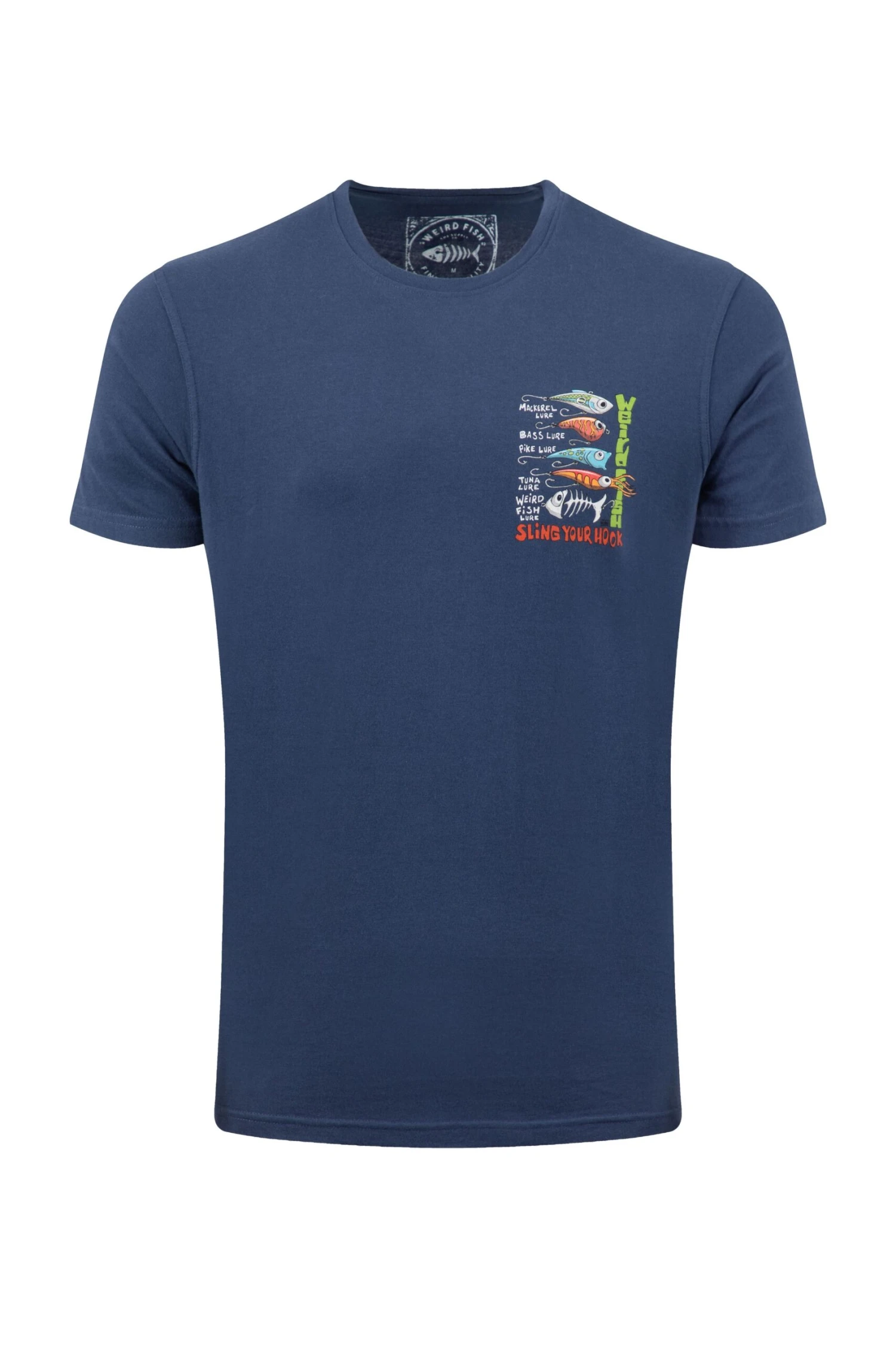 Sling Your Hook Back Print Artist T-Shirt Dark Blue 4 Sling Your Hook Back Print Artist T-Shirt Dark Blue - Image 2