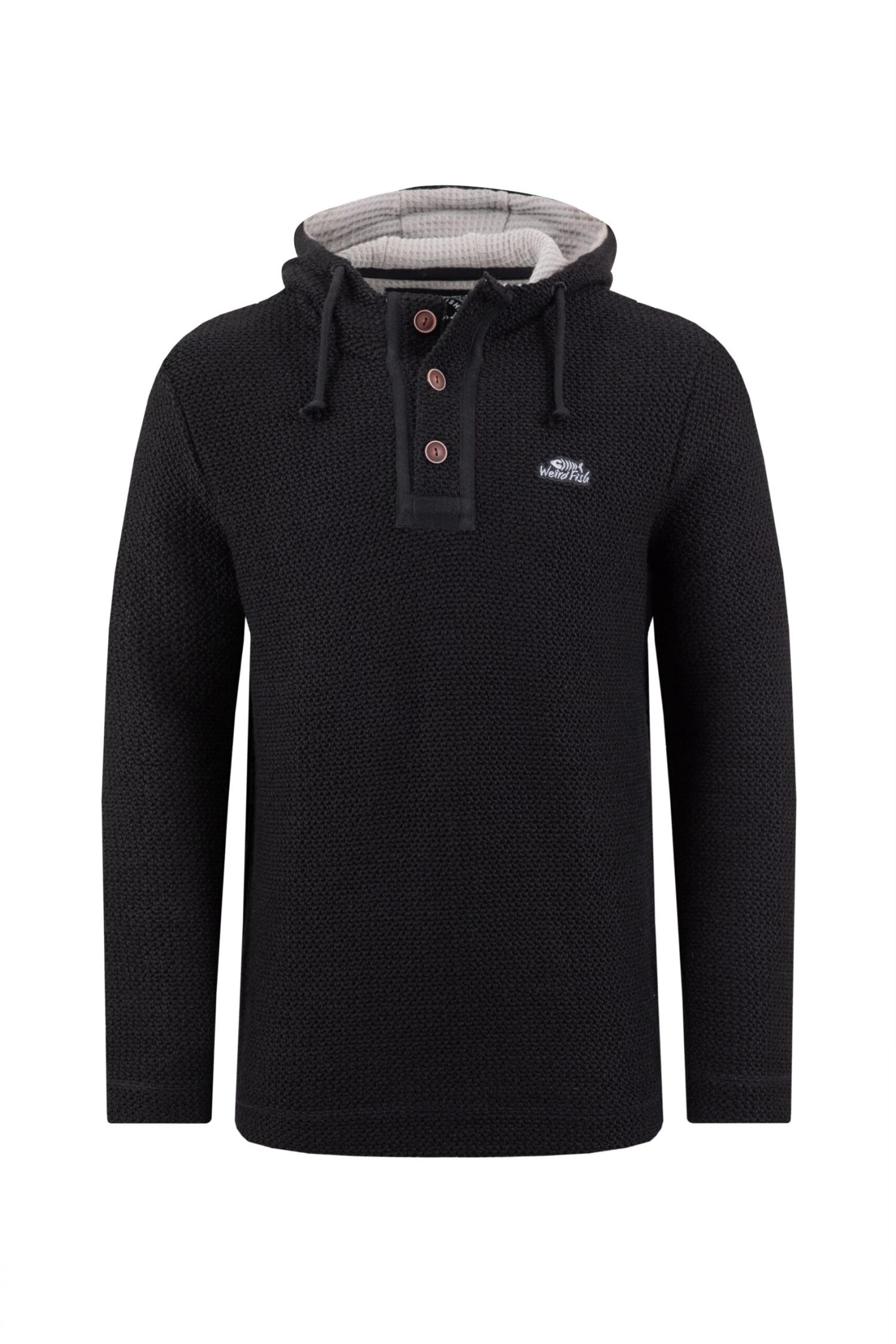 Bakersfield Button Neck Macaroni Hoodie Black 4 Bakersfield Button Neck Macaroni Hoodie Black - Image 2