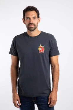 Old Speckled Fin Back Print Artist T-Shirt Navy -Everyday Luxe 127607