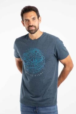 Lakes And Peaks Front Print Graphic T-Shirt Navy -Everyday Luxe 127621