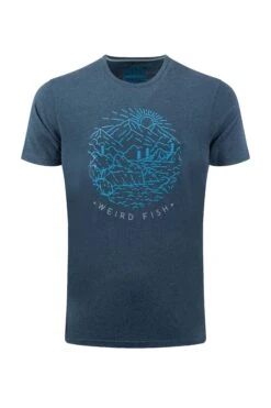 Lakes And Peaks Front Print Graphic T-Shirt Navy -Everyday Luxe 127622