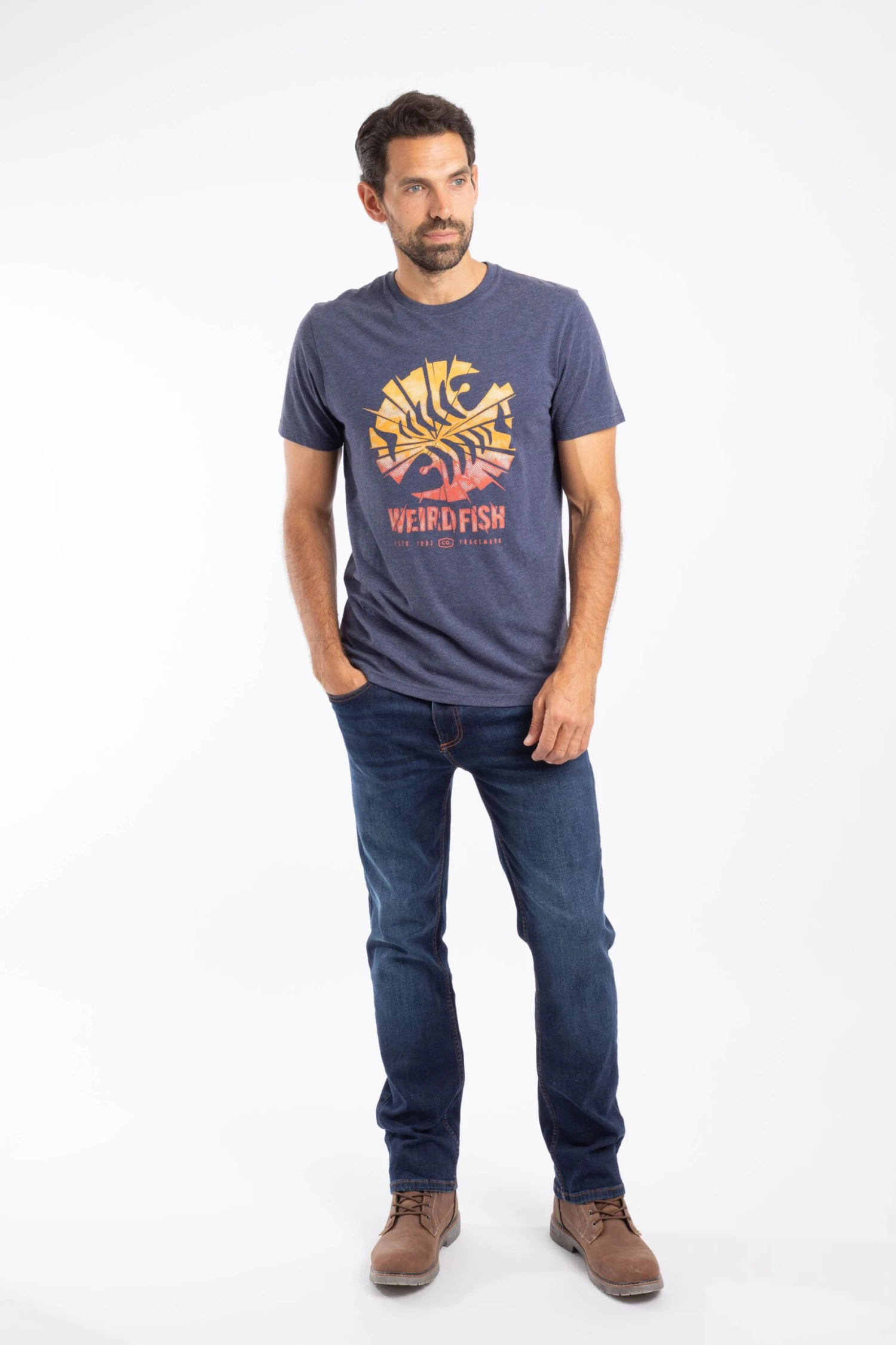 Shatter Front Print Graphic T-Shirt Dark Blue 6 Shatter Front Print Graphic T-Shirt Dark Blue - Image 4