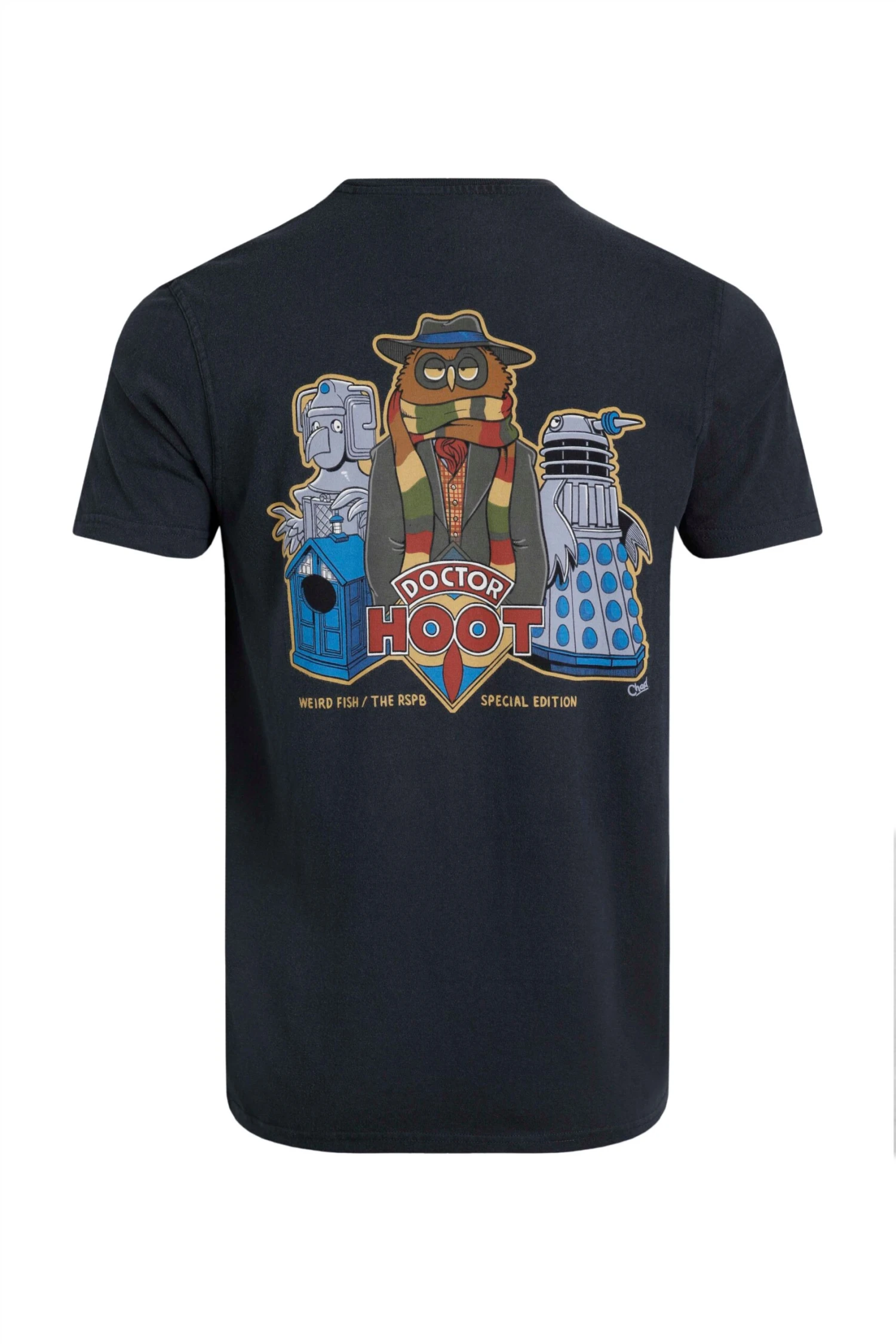 Doctor Hoot Back Print Artist T-Shirt Navy 8 Doctor Hoot Back Print Artist T-Shirt Navy - Image 6