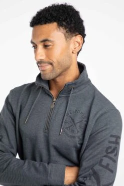 Oakville Eco 1/4 Zip Graphic Sweatshirt Navy -Everyday Luxe 127833