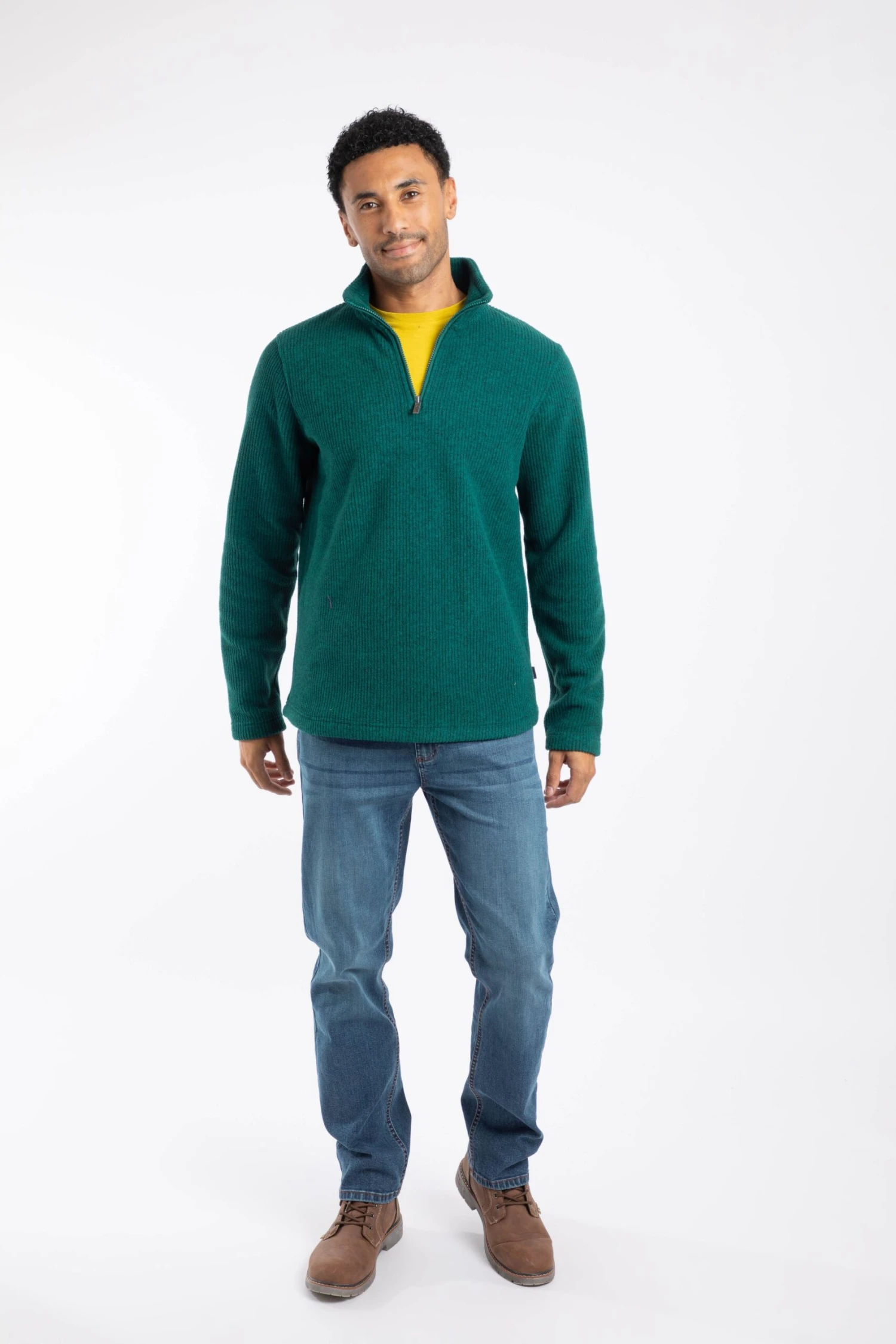 Newport 1/4 Zip Ribbed Fleece Deep Teal 6 Newport 1/4 Zip Ribbed Fleece Deep Teal - Image 4