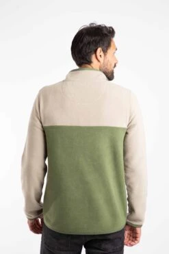 Tristan 1/4 Zip Colour Block Microfleece Artichoke -Everyday Luxe 128192