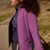 Ariana Full Zip Grid Fleece Purple Wine 1 Ariana Full Zip Grid Fleece Purple Wine -Everyday Luxe 128299