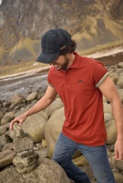 Miles Pique Polo Shirt Burnt Henna