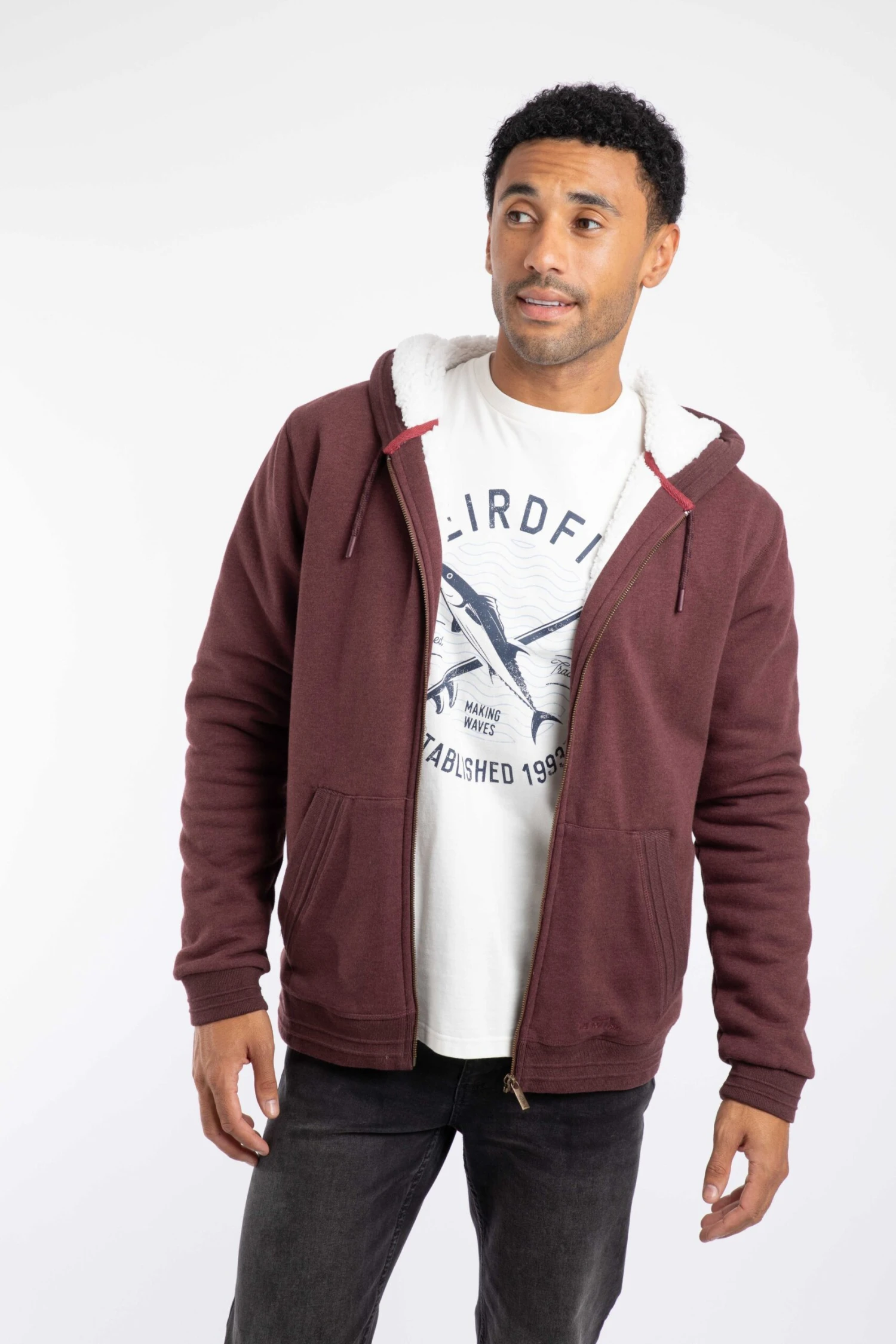 Camborne Borg Lined Full Zip Hoodie Bitter Chocolate 3 Camborne Borg Lined Full Zip Hoodie Bitter Chocolate