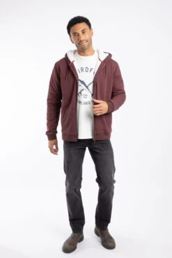 Camborne Borg Lined Full Zip Hoodie Bitter Chocolate 13 Camborne Borg Lined Full Zip Hoodie Bitter Chocolate -Everyday Luxe 128673