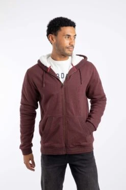 Camborne Borg Lined Full Zip Hoodie Bitter Chocolate 17 Camborne Borg Lined Full Zip Hoodie Bitter Chocolate -Everyday Luxe 128677